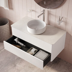 Тумба под раковину со столешницей Iddis Aiger 100 см подвесная белая (AIG10W0i95K) - фото 11