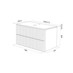 Тумба под раковину со столешницей Iddis Aiger 100 см подвесная белая (AIG10W0i95K) - фото 2