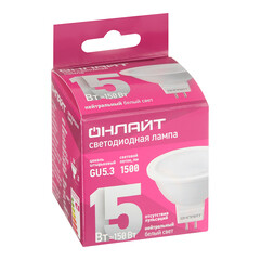 Лампа светодиодная Онлайт GU5.3 4000К 15 Вт 960 Лм 220-240 В рефлектор MR16 матовая - фото 3