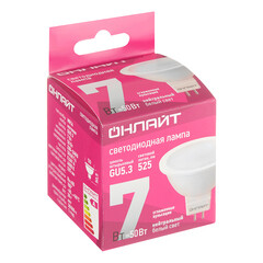 Лампа светодиодная Онлайт GU5.3 4000К 7 Вт 525 Лм 220-240 В рефлектор MR16 матовая - фото 3