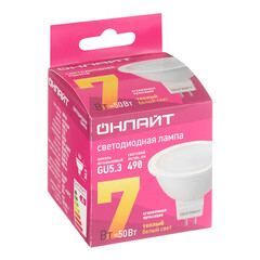 Лампа светодиодная Онлайт GU5.3 3000К 7 Вт 490 Лм 220-240 В рефлектор MR16 матовая - фото 3