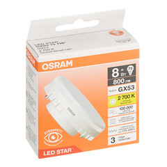 Лампа светодиодная Osram LED Star GX53 2700К 8 Вт 800 Лм 230 В таблетка матовая - фото 3
