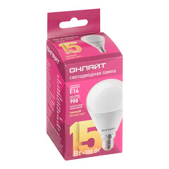 Лампа светодиодная Онлайт E14 2700К 15 Вт 900 Лм 220-240 В шар матовая - фото 3