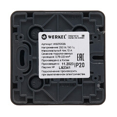 Выключатель Werkel Gallant одноклавишный накладной черный/хром (a050968) - фото 3