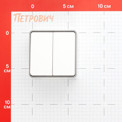 Выключатель Werkel Gallant двухклавишный накладной белый (a051576) - фото 2