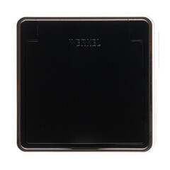 Изображение товара Розетка Werkel Gallant накладная черная со шторками с крышкой (a050970)