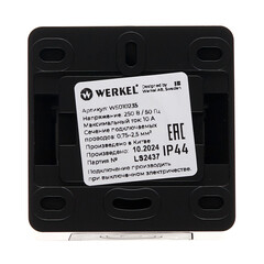 Выключатель Werkel Gallant одноклавишный накладной черный/хром (a050971) - фото 4