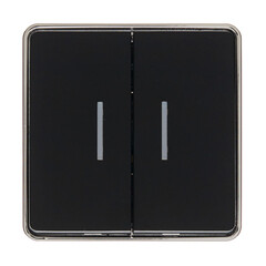 Изображение товара Выключатель Werkel Gallant двухклавишный накладной черный/хром с подсветкой (a050975)