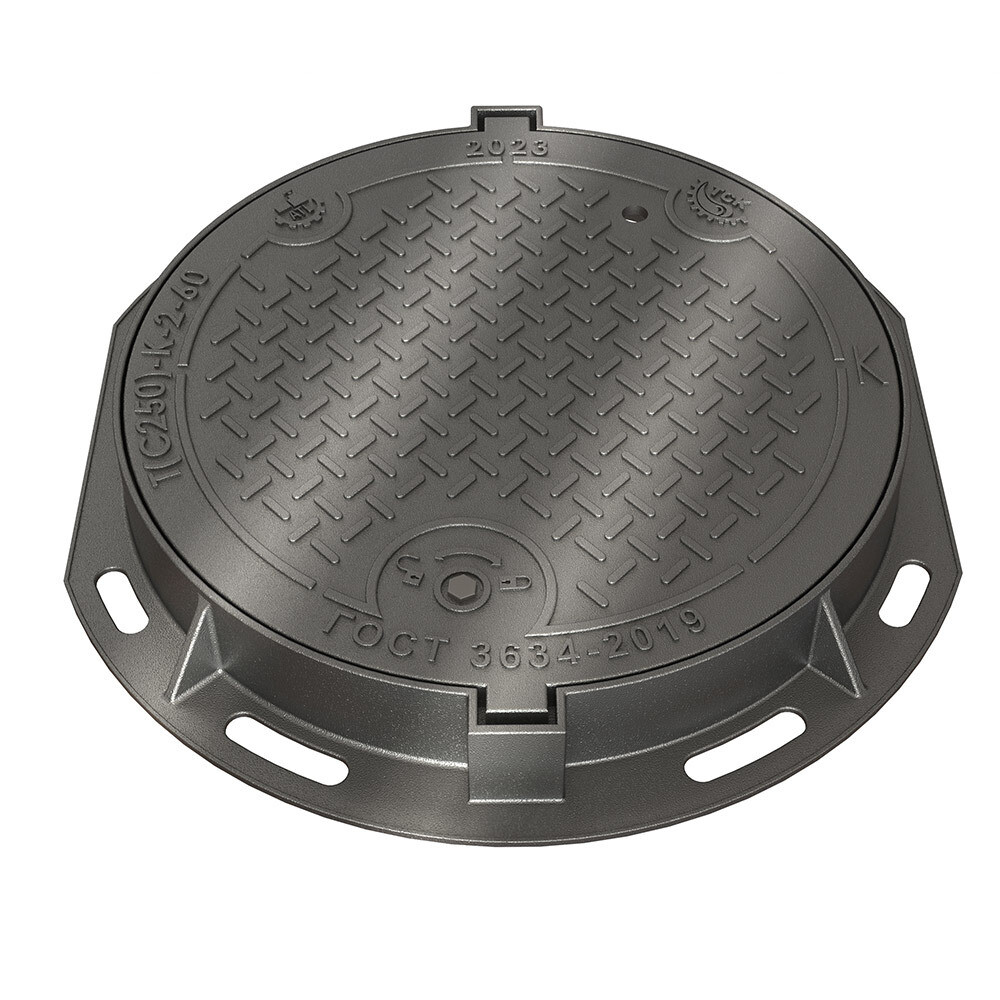 Изображение товара Чугунный люк ВЧ тяжелый 804 мм для городских дорог