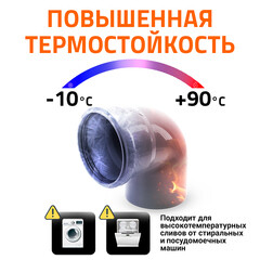 Отвод Ostendorf HTB d110 мм 87° пластиковый для внутренней канализации (115140) - фото 4