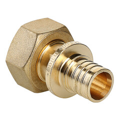 Изображение товара Соединитель прямой Valtec 20 мм х 1/2 ВР(г) с накидной гайкой латунь (VTm.422.BG.002004)