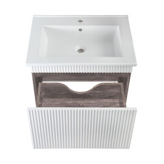Тумба под раковину Runo Модена 75 70 см подвесная белая/железный камень (00-00001426) - фото 4