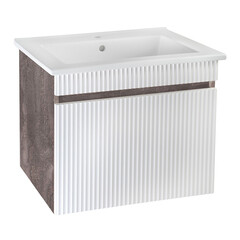 Изображение товара Тумба под раковину Runo Модена 75 70 см подвесная белая/железный камень (00-00001426)