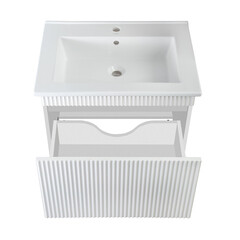 Тумба под раковину Runo Модена 75 70 см подвесная белая (00-00002200) - фото 5