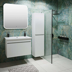 Тумба под раковину Runo Модена 75 70 см подвесная белая (00-00002200) - фото 3