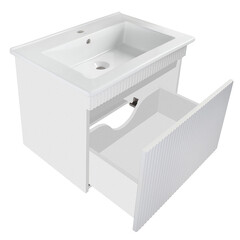 Тумба под раковину Runo Модена 65 60 см подвесная белая (00-00002199) - фото 5
