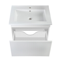 Тумба под раковину Runo Модена 65 60 см подвесная белая (00-00002199) - фото 4