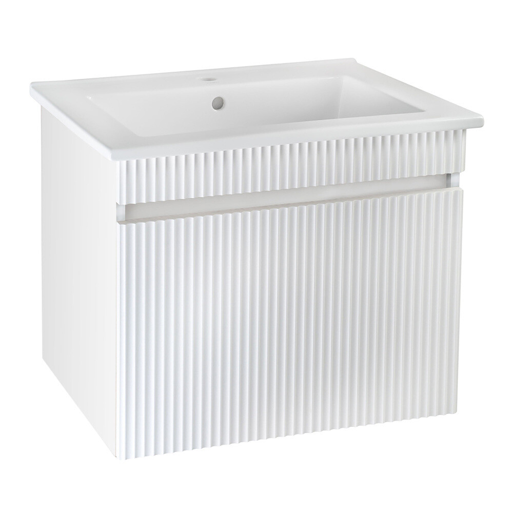 

Тумба под раковину Runo Модена 65 60 см подвесная белая (00-00002199)