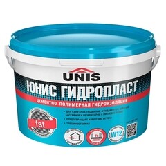 Изображение товара Гидроизоляция цементно-полимерная Unis Гидропласт 5 кг