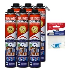 Изображение товара Утеплитель напыляемый полиуретановый Polynor 870 мл комплект (6 шт.)