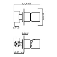 Смеситель для душа встраиваемый WasserKraft Elbe однорычажный с переключателем без лейки черный (7452) - фото 2