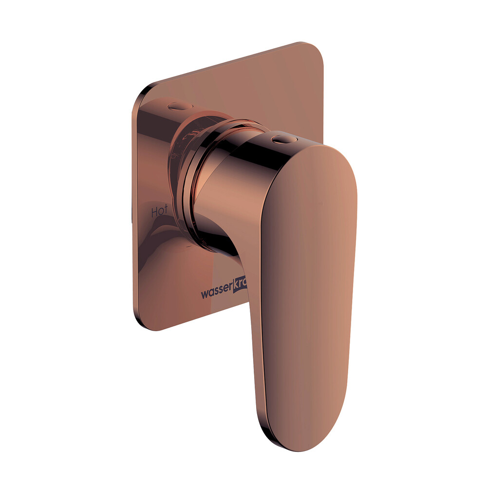 

Смеситель для душа встраиваемый WasserKraft Asphe однорычажный с переключателем без лейки розовое золото (7751)