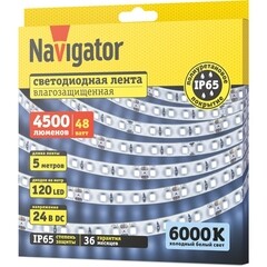 Лента светодиодная Navigator SMD 2835 NLS 6000К 24 В 9,6 Вт/м IP65 5 м (95297) - фото 2