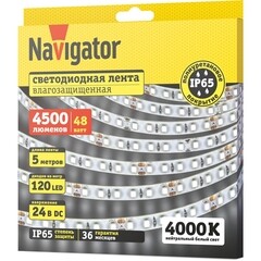 Лента светодиодная Navigator SMD 2835 NLS 4000К 24 В 9,6 Вт/м IP65 5 м (95302) - фото 2