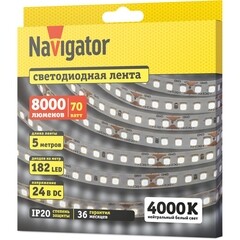 Лента светодиодная Navigator SMD 2835 NLS 4000К 24 В 14 Вт/м IP20 5 м (95303) - фото 2