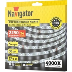 Лента светодиодная Navigator SMD 2835 NLS 4000К 24 В 4,8 Вт/м IP65 5 м (95306) - фото 2