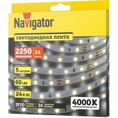 Лента светодиодная Navigator SMD 2835 NLS 4000К 24 В 4,8 Вт/м IP20 5 м (95305) - фото 2