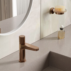 Смеситель для раковины WasserKraft Paar однорычажный розовое золото (8803) - фото 3