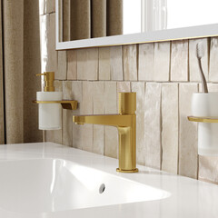 Смеситель для раковины WasserKraft Schunter однорычажный золото (8203) - фото 3