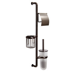 Стойка с бумагодержателем и ершом WasserKraft стекло/металл темная бронза - фото 1