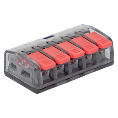 Изображение товара Клемма на 5 проводов EKF PROxima СМК 221-415 0,2-4 кв.мм с рычажками без пасты (50 шт.) (plc-smk-221-415)