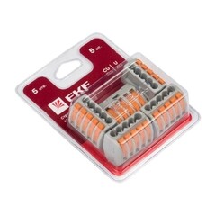 Клемма на 5 проводов EKF СМК 222-415 0,08-4 кв.мм с рычажками без пасты (5 шт.) (plc-smk-415b)