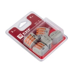 Изображение товара Клемма на 3 провода EKF СМК 222-413 0,08-4 кв.мм с рычажками без пасты (5 шт.) (plc-smk-413b)