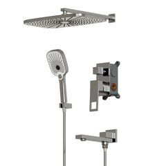 Душевая система Mixline Pure встраиваемая с верхним душем с лейкой с изливом хром (554236)
