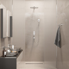 Душевая система Mixline Pure встраиваемая с верхним душем с лейкой с изливом хром (554236) - фото 2