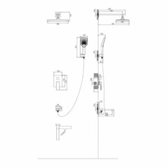 Душевая система Mixline Pure встраиваемая с верхним душем с лейкой с изливом хром (554236) - фото 3