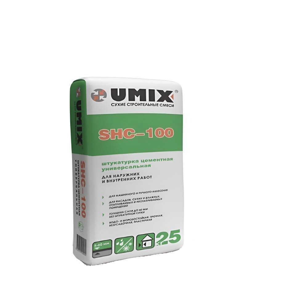 

Штукатурка цементная Umix SHC-100 универсальная 25 кг, Серый