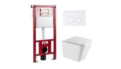 Комплект инсталляции Corsa Deco CX с унитазом Corsa Deco TX Tornado с кнопкой белой и сиденьем дюропласт микролифт - фото 1