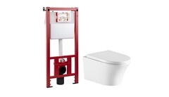 Изображение товара Комплект инсталляции Corsa Deco CX с унитазом Corsa Deco FX Rimless и сиденьем дюропласт микролифт