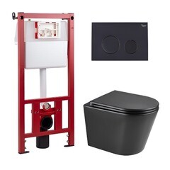 Комплект инсталляции Corsa Deco CX с унитазом Corsa Deco NX Tornado с кнопкой черной и сиденьем дюропласт микролифт