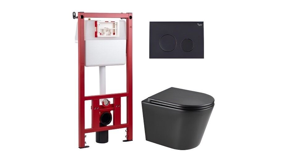 Изображение товара Комплект инсталляции Corsa Deco CX с унитазом NX Tornado черный с быстросъемным сиденьем