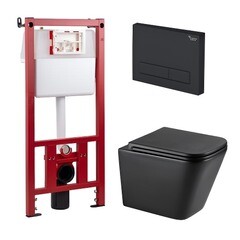 Комплект инсталляции Corsa Deco CX с унитазом Corsa Deco TX Tornado с кнопкой черной и сиденьем дюропласт микролифт