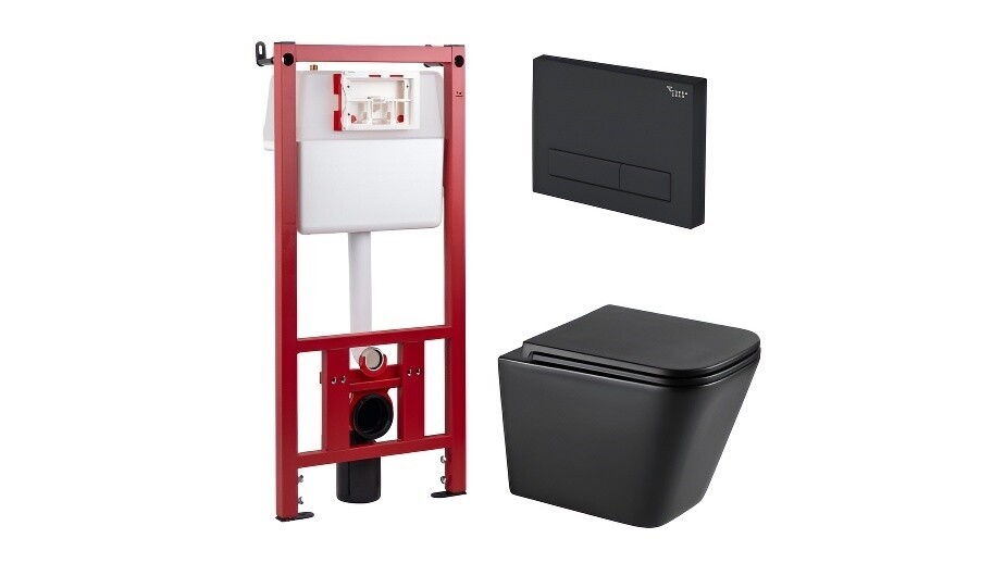 Изображение товара Комплект инсталляции Corsa Deco CX с унитазом Tornado и кнопкой черной