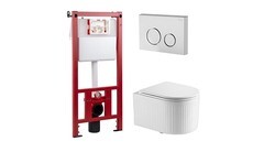 Изображение товара Комплект инсталляции Corsa Deco CX с унитазом Corsa Deco LXV Tornado с кнопкой хром и сиденьем дюропласт микролифт