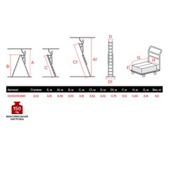 Лестница алюминиевая трансформер двухсекционная 12 ступеней Новая высота бытовая - фото 3