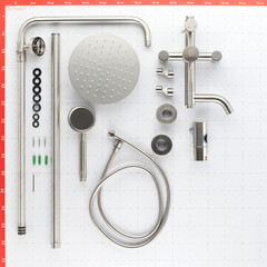 Душевая система ARGOtech Steel с верхним душем с лейкой с изливом сталь (35-05/C STEEL) - фото 2